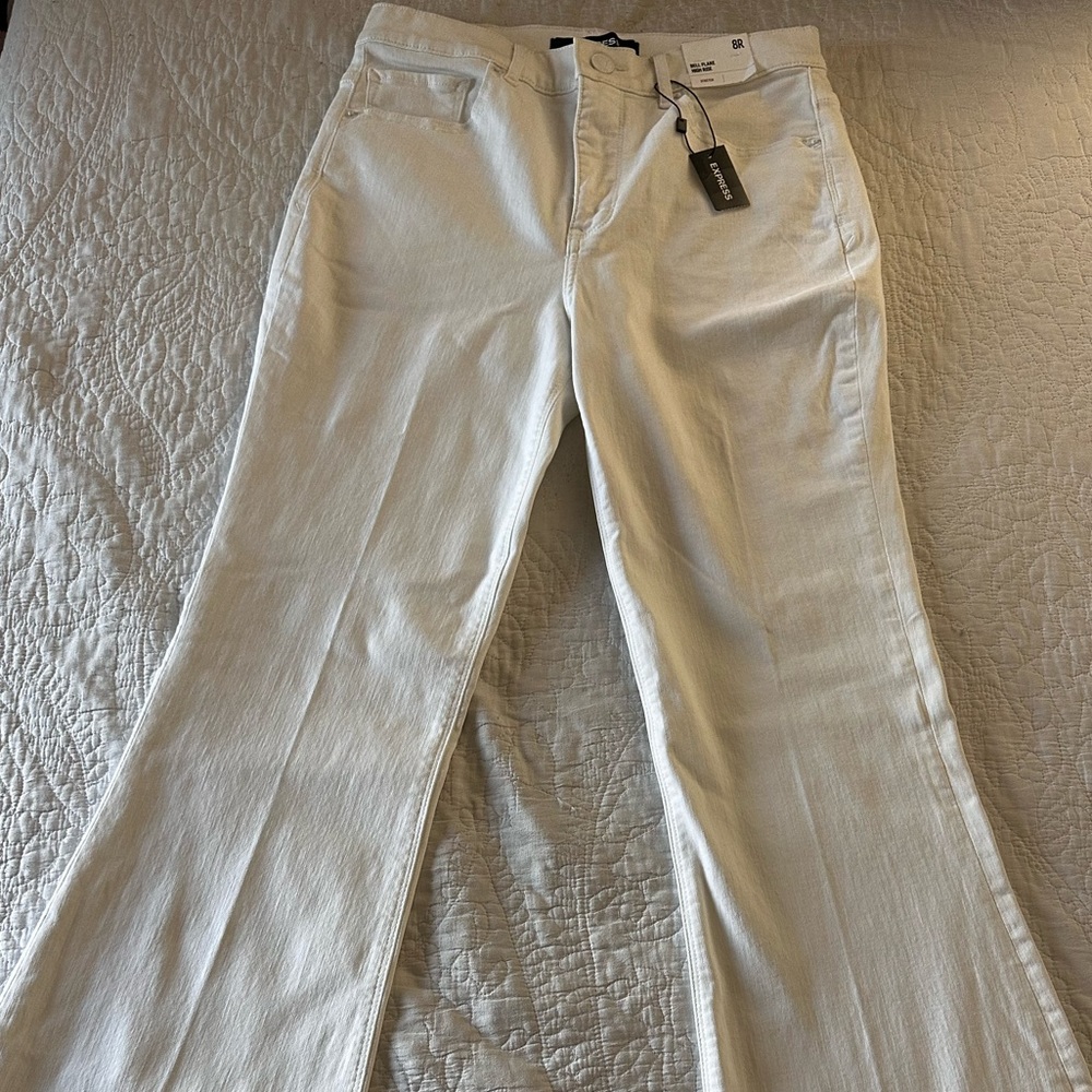 Express Bell Flare High Rise Stretch Jeans